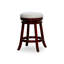 Tabouret de comptoir 24 po, finition cerisier, siège en tissu beige-58856716-58856715