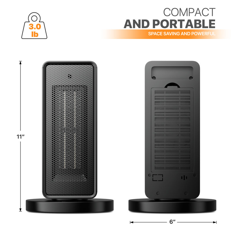 Bring Home Furniture 1200 Watt 5110 BTU Electric Compact Space Heater and with Digital Display