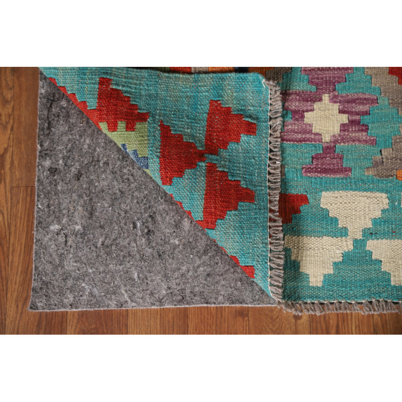 Tapis géométrique en laine Kilim