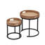 Ensemble de 2 tables d'appoint gigognes, tables de bout peu encombrantes avec rebords surélevés, tables d'appoint compactes avec plateau imperméable résistant aux égratignures et structure en métal