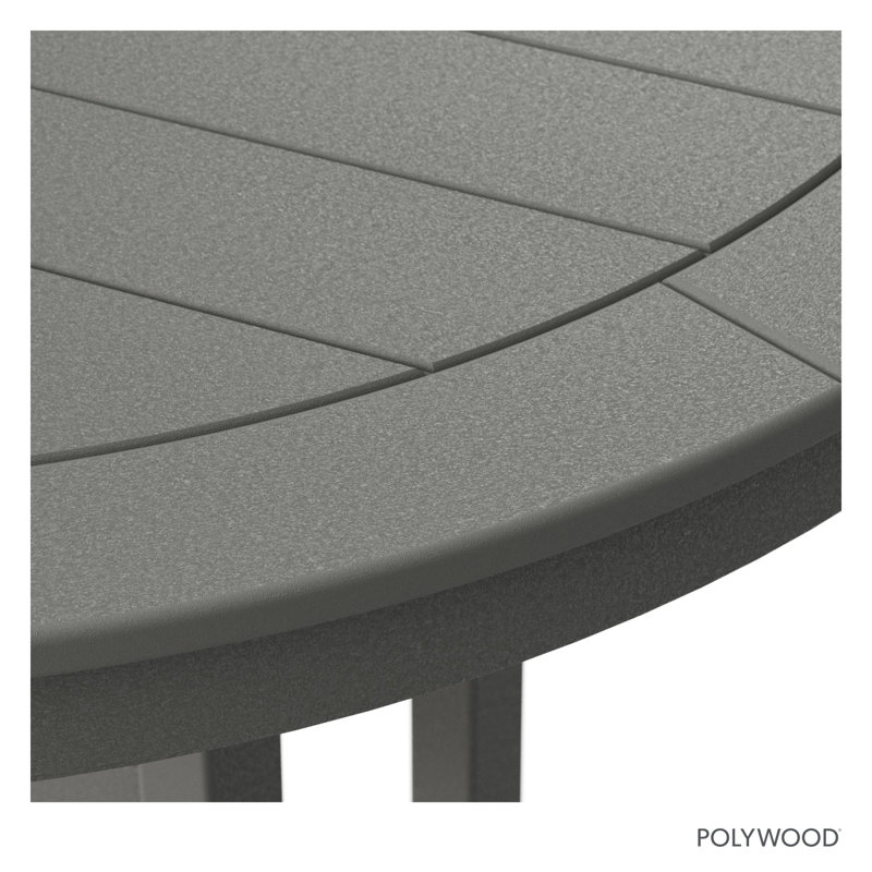 Nautical Trestle  Round Bar Table, 48" W x 48" L x 42" H, Slate Gray