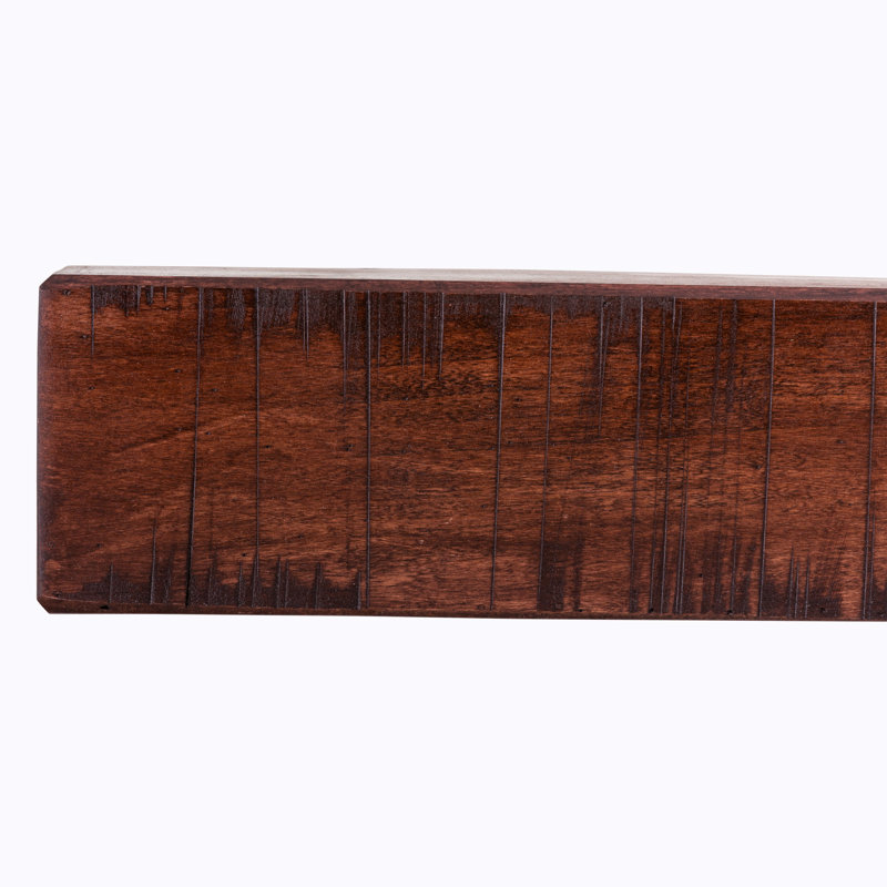 60" Dark Chocolate Stained Poplar Wood Rustic Mantel Shelf