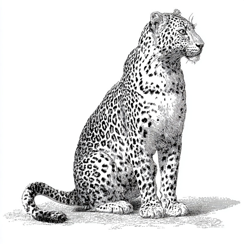 «Leopard Study», art mural sur toile tendue à l'encre, 30"W x 30"H x 1.5"D