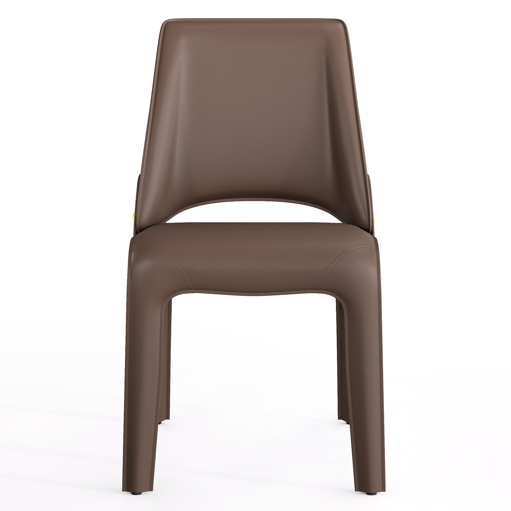 Vannes Vegan Leather Dining Chair, Brown, 6, Minimal Assembly Needed