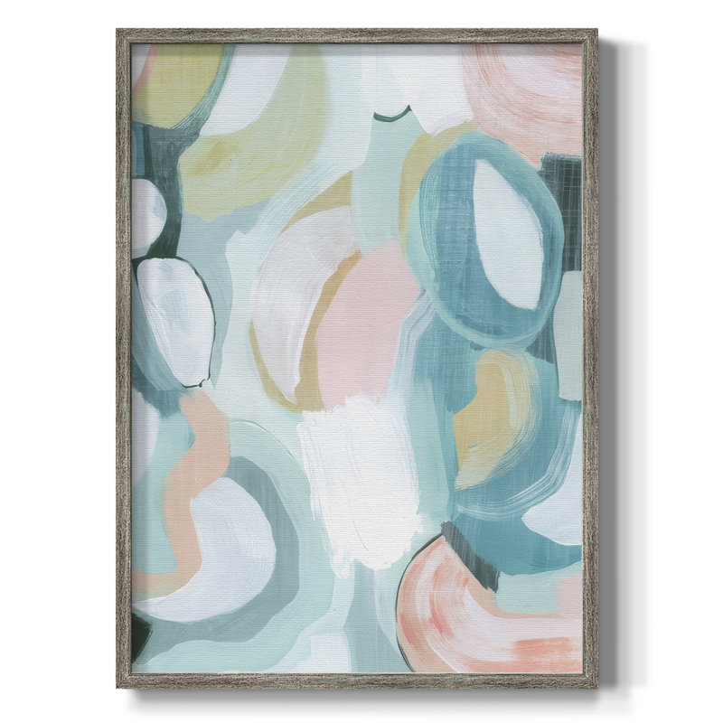 «Pastel Garden Abstraction II», reproduction encadrée - bois massif, H 15 po x l 12 po