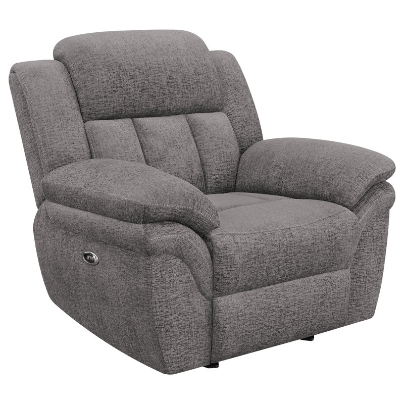 Charcoal Upholstered Power Glider Recliner