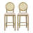 Charming Bar Stools With Intricate Carved Legs And Circular Backs, Offering Style And Comfort