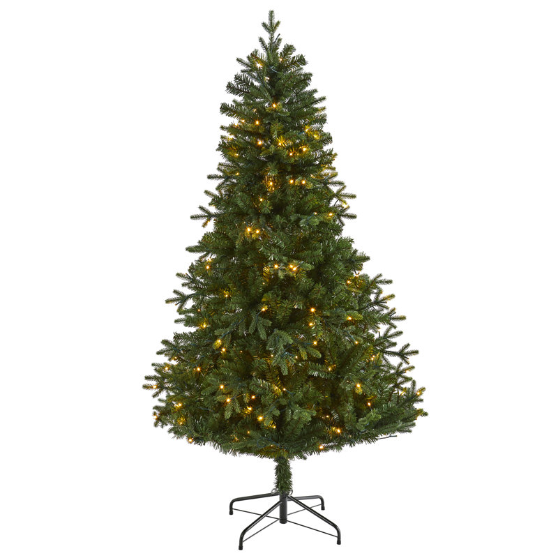 Lighted Artificial Fir Christmas Tree, 6' H