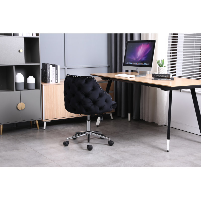 Velvet Task Chair, Black
