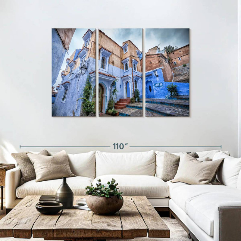 Sebbie, ville bleue de Chefchaouen, H 48 po x l 74 po