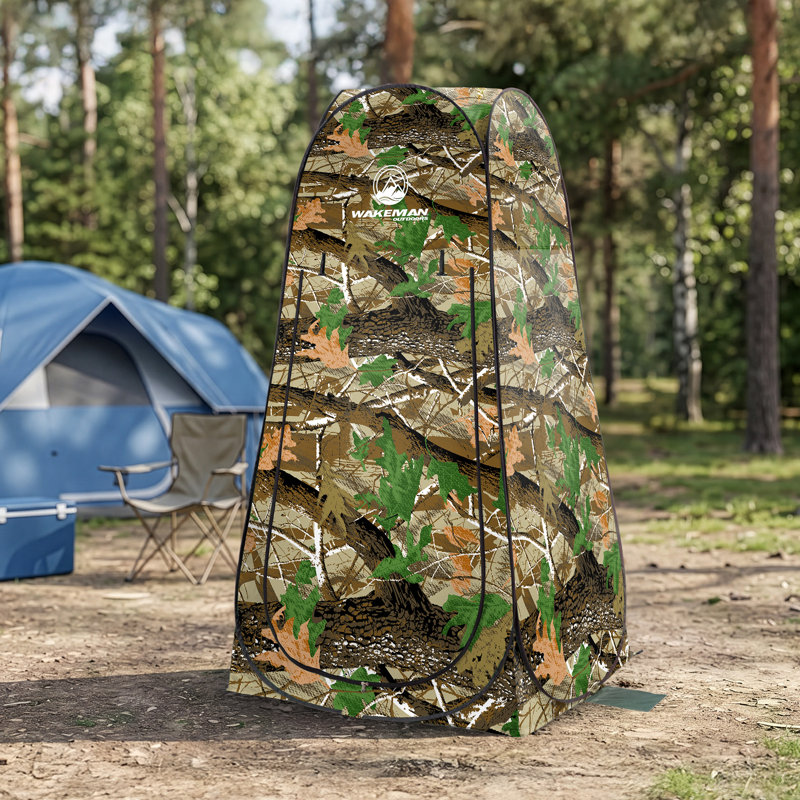 Wakeman Pop Up Pod (L) 3,3 pi x (l) 3,3 pi x (H) 6,2 pi - tente d'intimité portable, tente de camping, camouflage, Brun