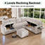 7-Piece L-Shaped Sectional Sleeper Sofa With Pull-Out Bed, Ottoman, Adjustable Backrest, USB Charging, LED Lighting, And Side Table - Chenille Beige (Tool-Free Assembly)-619385616