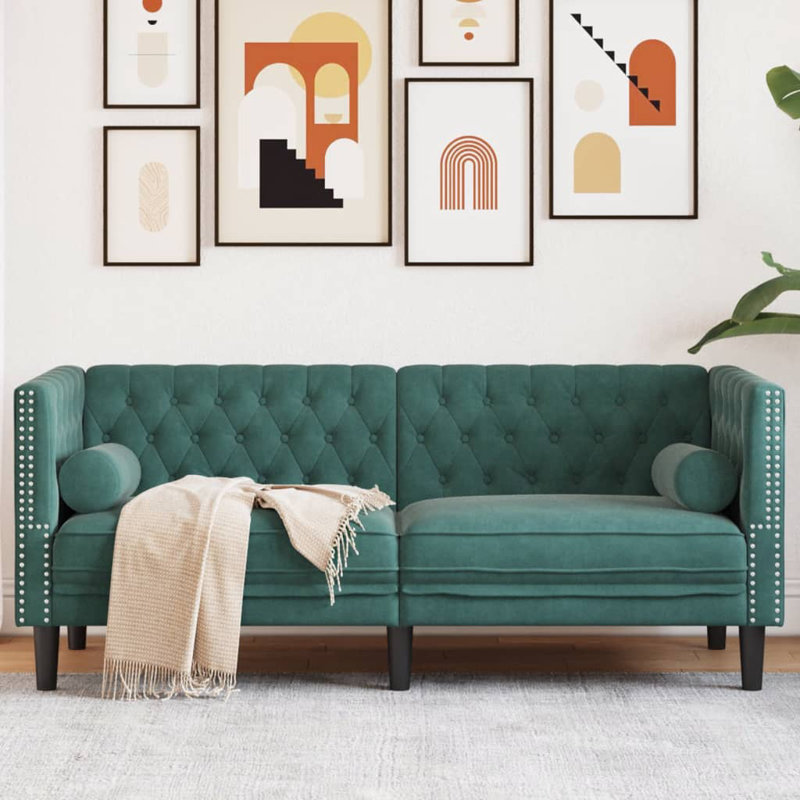  Canapé Chesterfield vert foncé