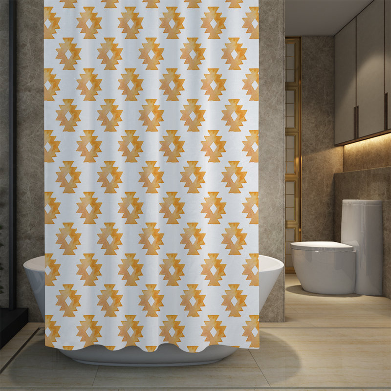 Geometric Shower Curtain, 93" H x 70" W