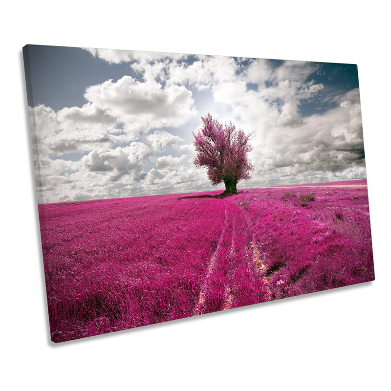 Landscape Tree Floral - Wrapped Canvas Print, 81.3cm H x 121.9cm W x 4cm D