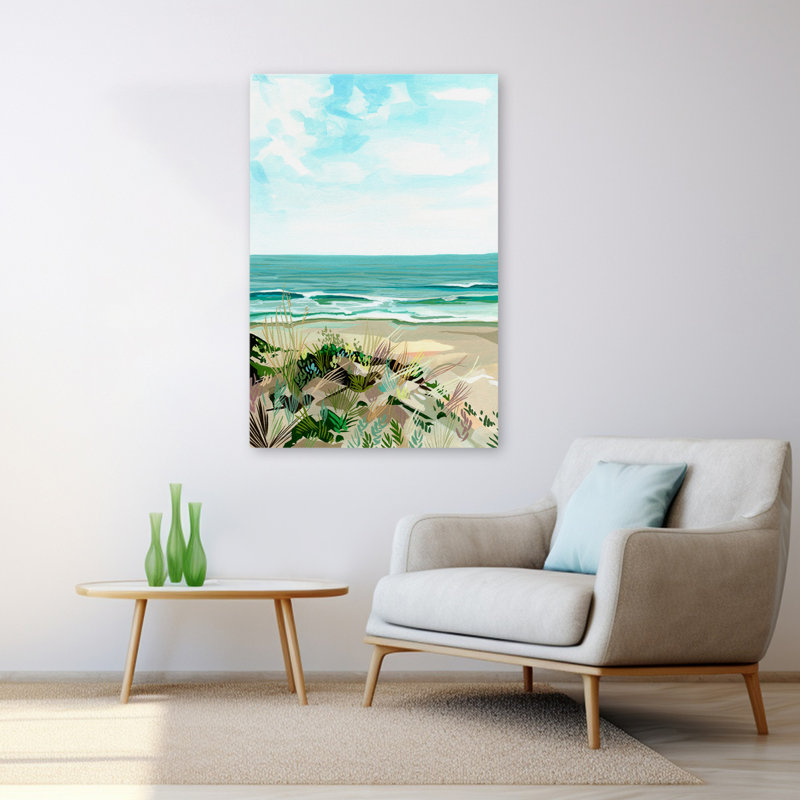 Graminées côtières - paysages côtiers, plages, océan, vagues, art, H 48 po x l 32 po