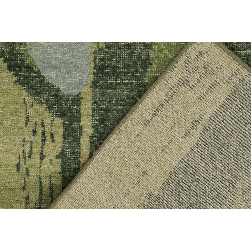 Distressed Homage Hand Knotted Wool Abstract Area Rug, Rectangle 9' x 12'