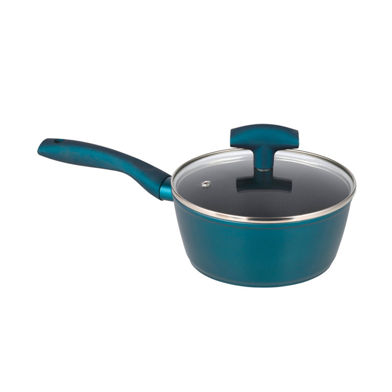 Cooking pots and pans set 7 pcs. Grey Pots Frying Pan Saucepan Dishwasher Safe, Petrol