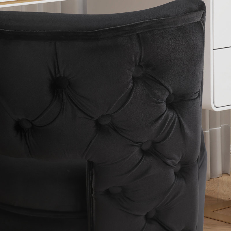 Fauteuil demi-tonneau pivotant avec rangement, Noir