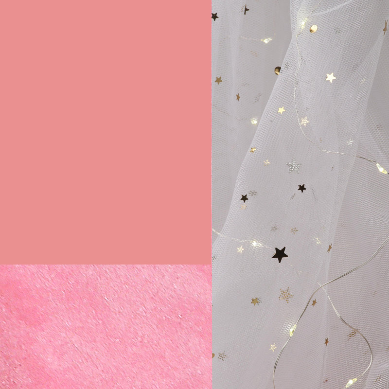 Starlights LED Canopy Metal Doll Bed with Bedding - Pink