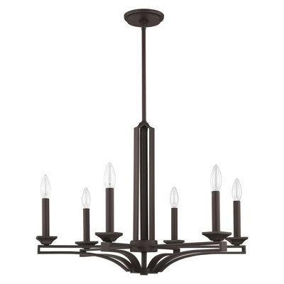 Dedham 6 - Light Steel Dimmable Chandelier