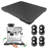 Appliance Slider 360° Rolling Tray Bamboo Coffee Pot Slider Tray For Countertop Rotation Sliding Tray With Wheels, Black(Large 15.7"×13")