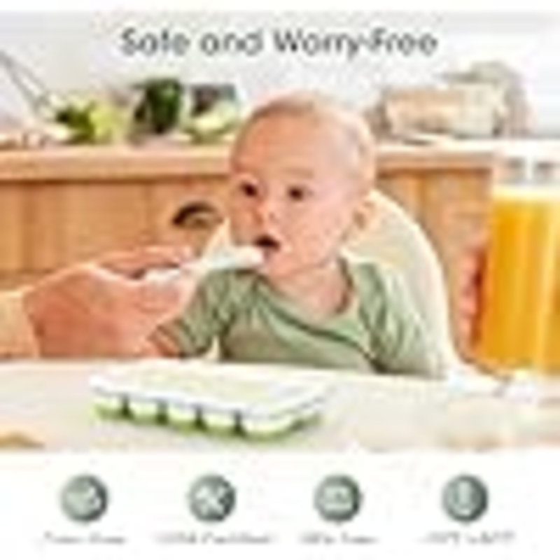 Ice Cube Tray With Lid And Bin, 4 Pack Silicone Plastic Ice Cubes Trays For Freezer With Box/Container, Stackable With Storage Iced Bucket Kits, Scoop, For Soup, Food, Cocktail, Coffee