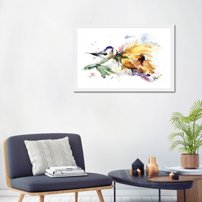 Mésange et tournesol par Dean Crouser, reproduction d’art