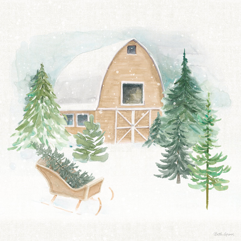 Wooded Winter IV par Beth Grove, Non, H 12 po x l 12 po, Toile tendue