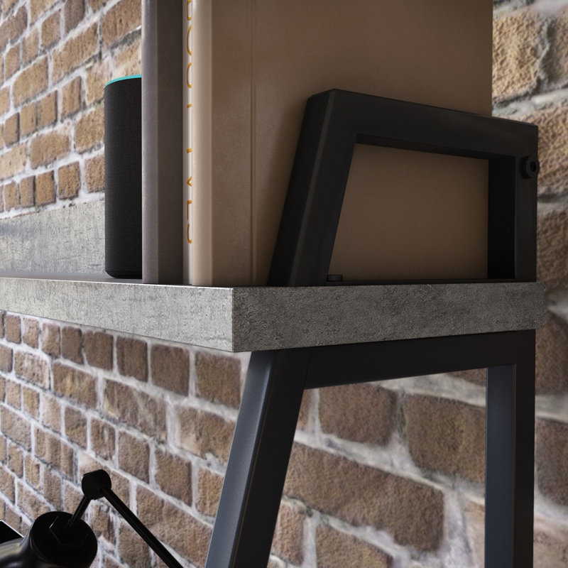 Bureau avec rehausse Hanni, Noir/gris