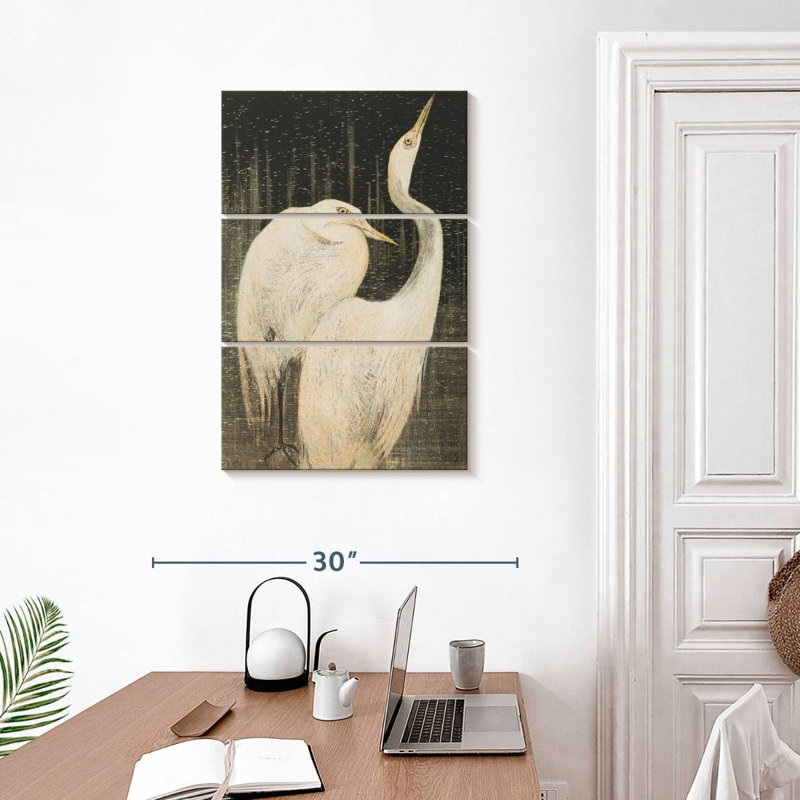 Brampt Twee Zilverreigers, 32" H x 20" W