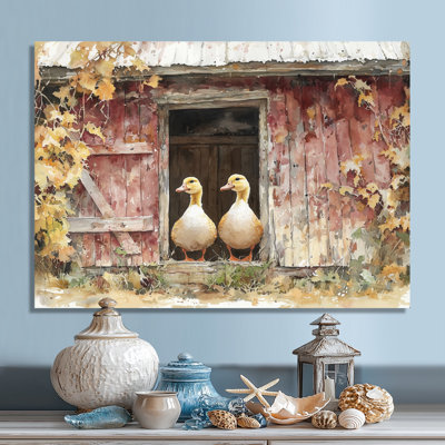 «Ducks Portrait At The Farm II», reproduction d'art moderne en métal, décoration murale en métal Duck