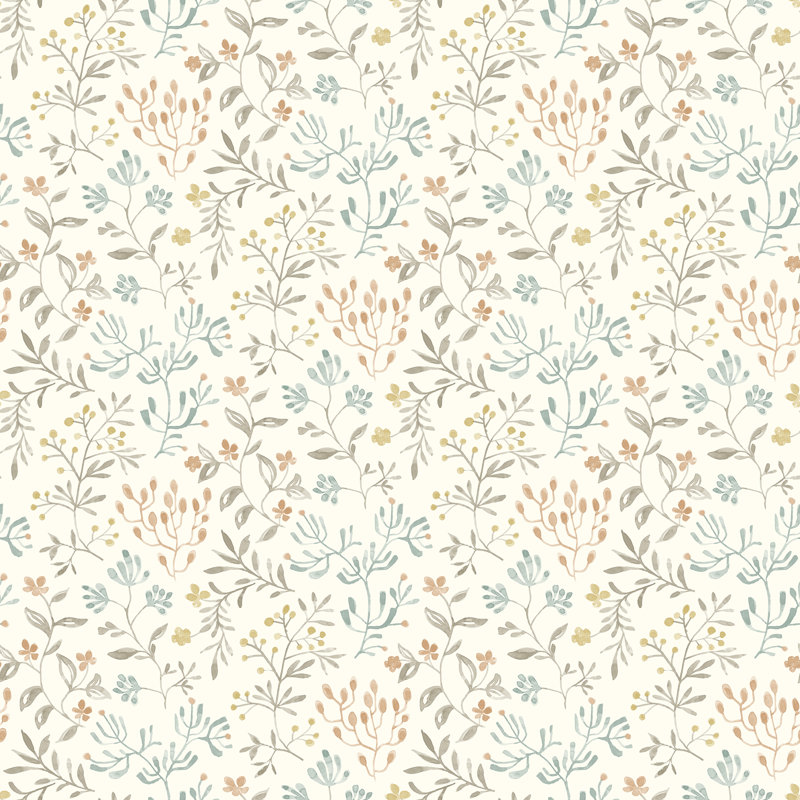 Siren Prepasted Floral Double Roll, Multicolor