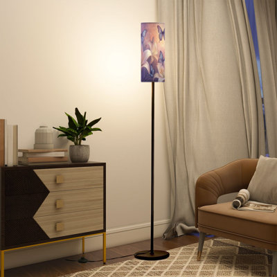 Floor Lamp Whimsical Butterflies Lilies Artwork Floor Lamps with Remote LED Lights Adjustable Lamp Shades Tall Standing Lamps for Reading Office Living Room