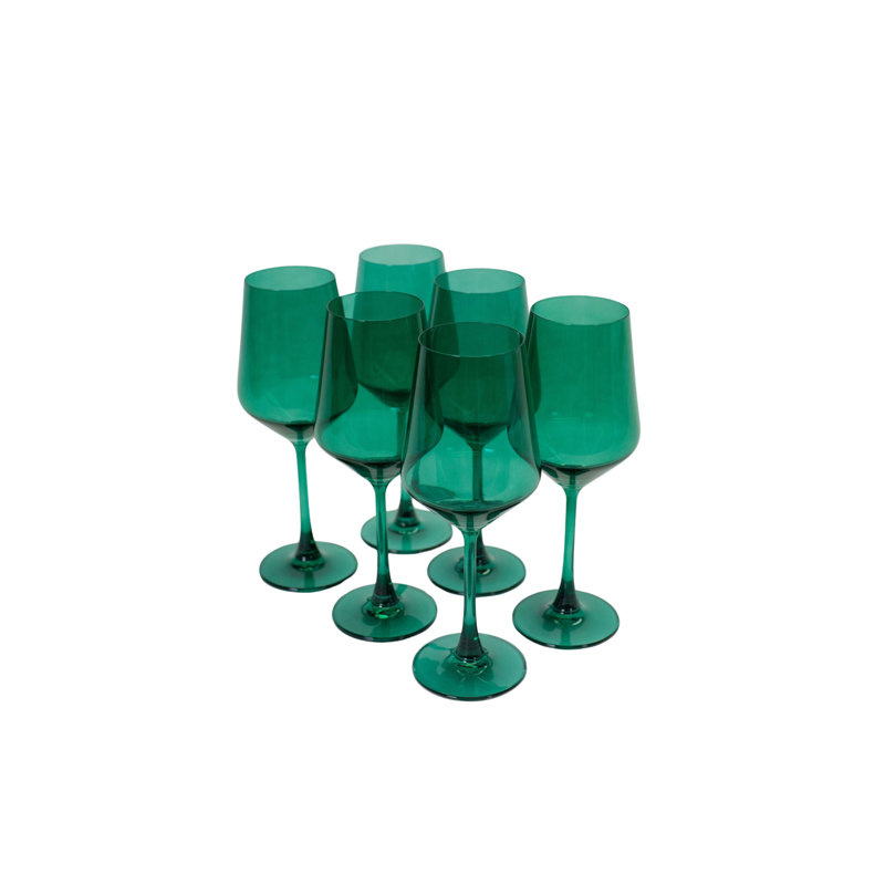 Verre à vin de couleur vert émeraude - ensemble de 4 - tiges, Green