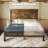 Farmhouse Twin Size Bed Frame with 51.2" Tall Geometric Headboard,Modern Platform Bed with Under Bed Storage, All-Metal Support System, No Box Spring Needed, Easy Assembly,Rustic Brown-1597066392-1597066388