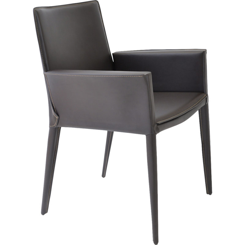 Fauteuil de 24 po de large Tiffany, Cuir retravaillé brun