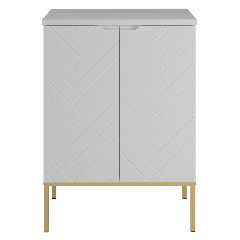Ailyne 61mm Bathroom Vanity with Basin, Light Grey/Gold