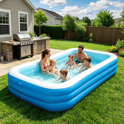 10FT Oversized Thickened Inflatable Swimming Pool, Large Foldable Blow Up Pool Suitable For Kids And Adults, Outdoor Garden Summer Water Entertainment Pool 120×70×22 Inch
