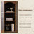 68.11"H Solid Wood Corner Cabinet, Retro Style, Glass Door Tall Storage Shelf