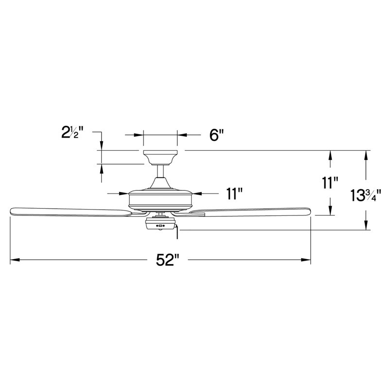 Ventilateur de plafond d'extérieur standard à 5 pales 52 po avec chaîne de traction METRO WET, Nickel brossé, Argent argent