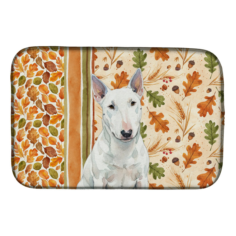 Tapis de séchage blanc miniature Bull Terrier Heirloom
