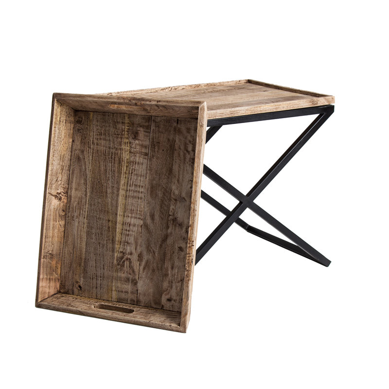 Newak Tray Top Cross Legs End Table