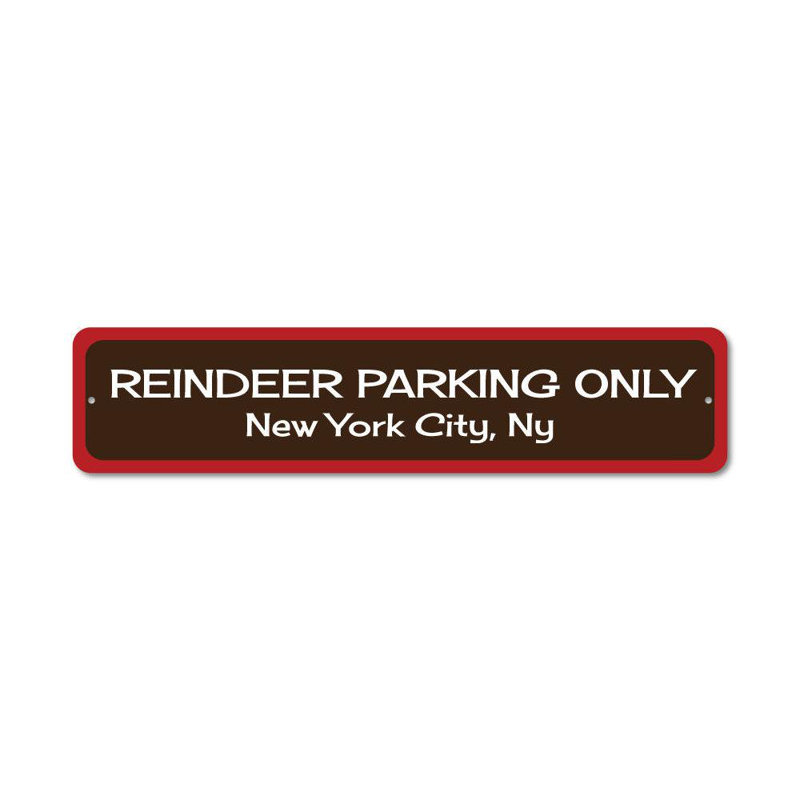 Plaque de rennes en aluminium sur mesure, H 4 po x l 18 po x P 0,04 po