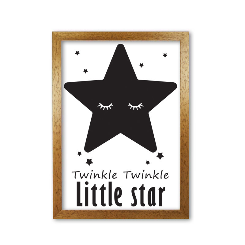 Twinkle Twinkle Little Star - Print, Honey Oak Frame, 85 cm H x 60 cm W x 5 cm D