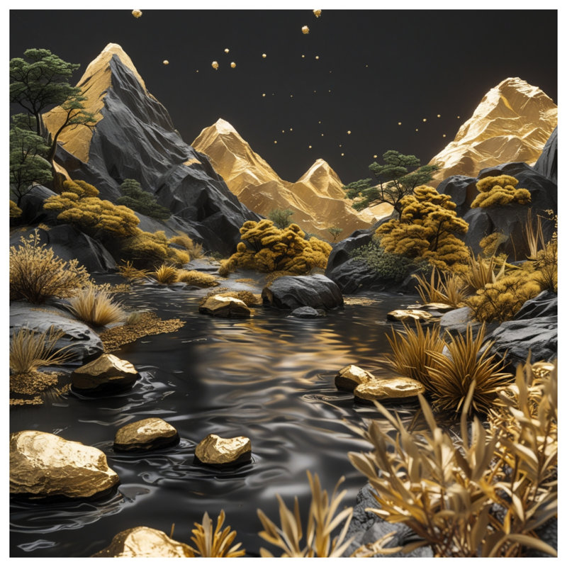 Housses de couette Golden Mountains Landscape, Grand lit