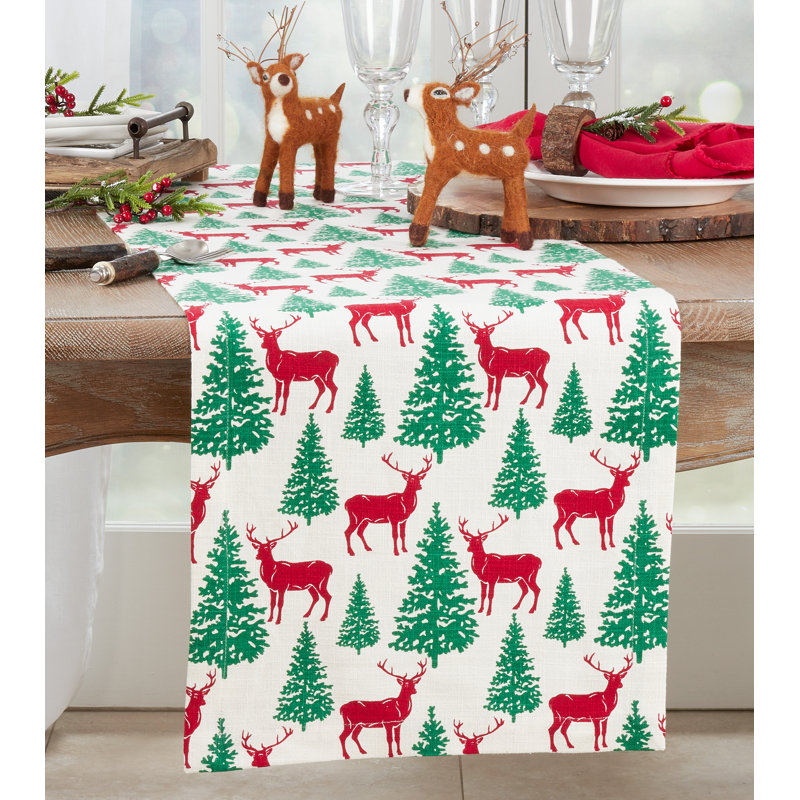 Chemin de table Cerf, L 14 po x L 72 po