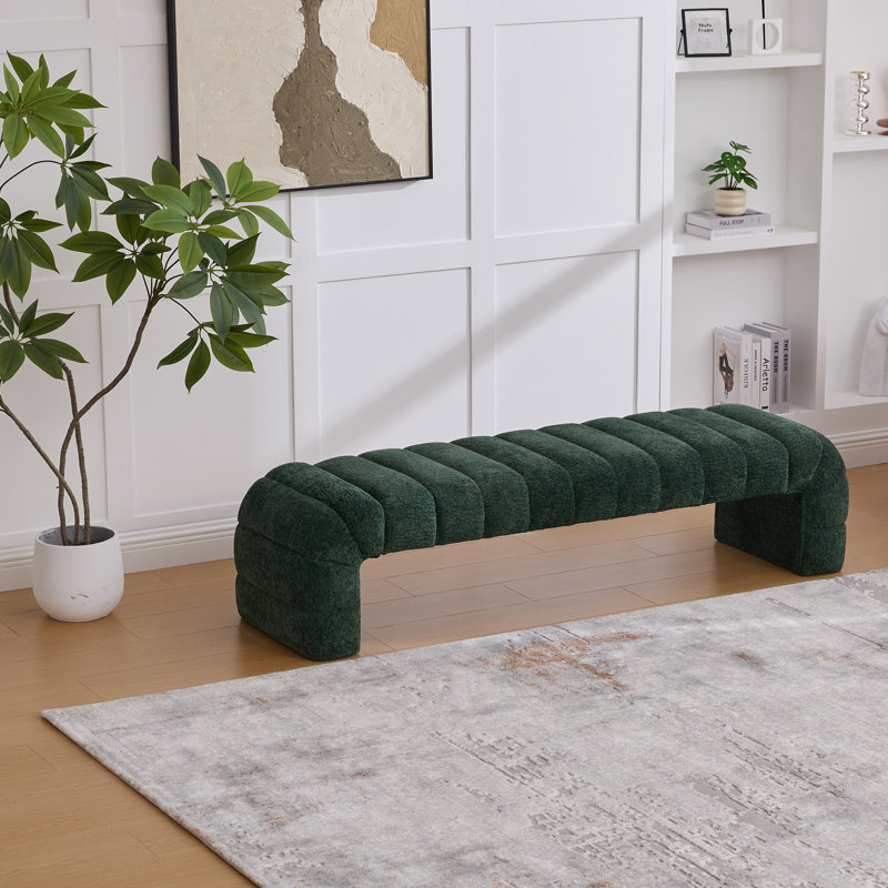 Upholstered Bench, Green