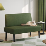 Corduroy Loveseat Mini Sofa with Rubberwood Legs for Small Spaces