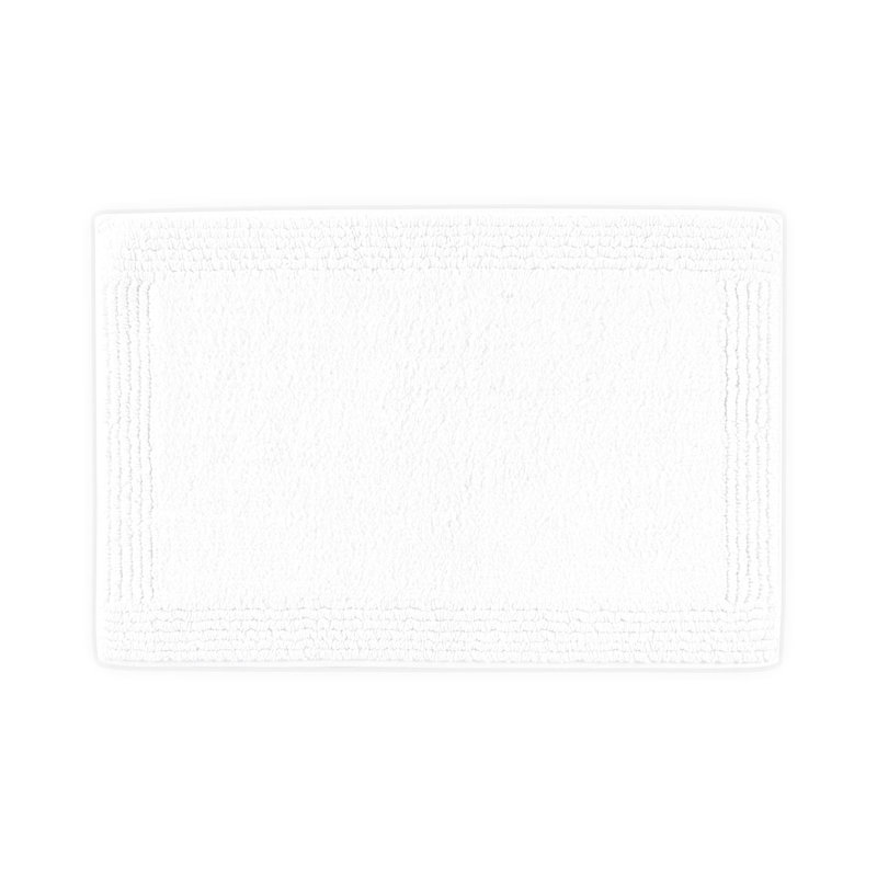 Tapis pour salle de bain réversible 100% coton 3000 g / m² blanc 20 po x 30 po - Douceur supérieure, entretien facile, douceur et densité recommandées, antidérapant, entretien